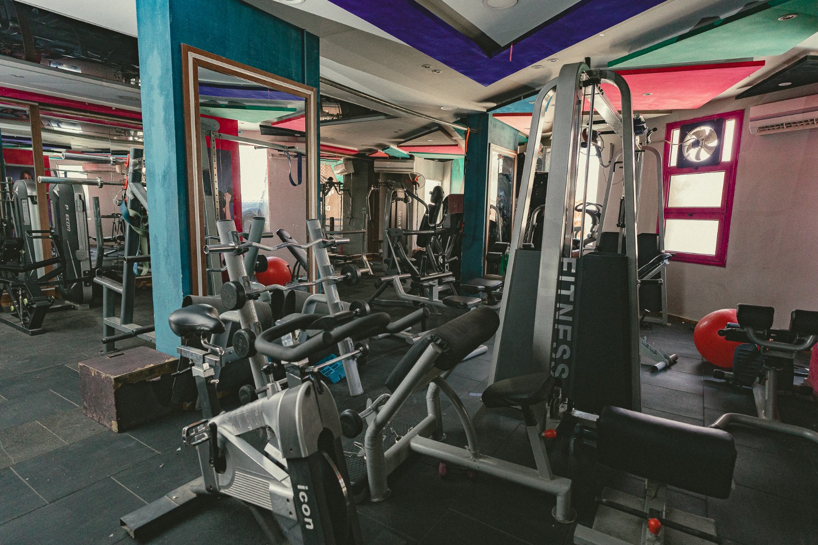 Weight training section at Dr Gym